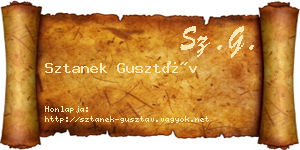 Sztanek Gusztáv névjegykártya