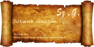Sztanek Gusztáv névjegykártya